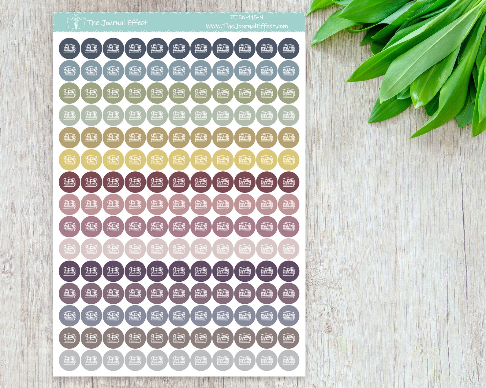 BOOK STACK Tiny Dot Icon Stickers, .32" Functional Planner Stickers ...