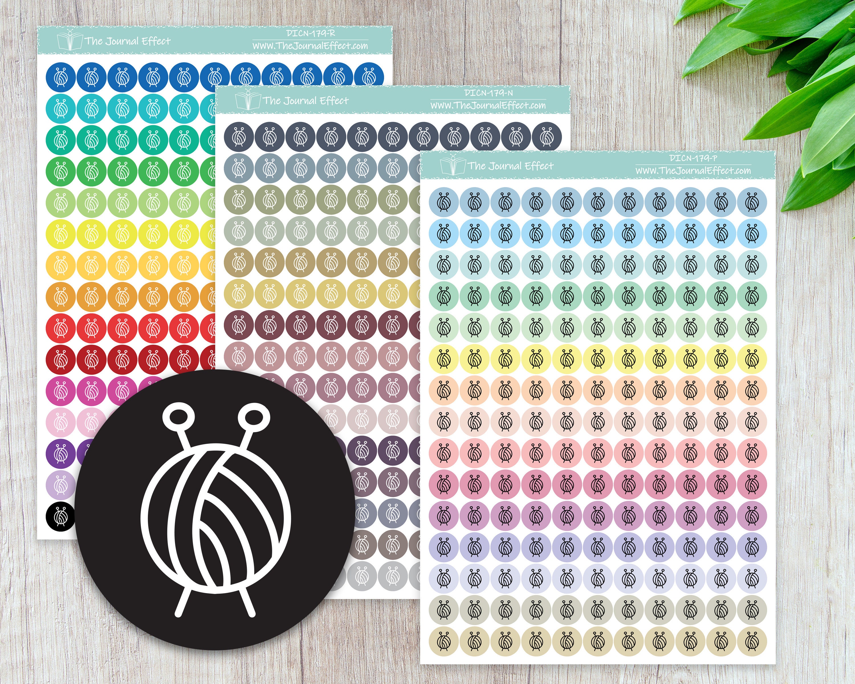 KNITTING, CROCHET Tiny Dot Icon Stickers, .32" Functional Planner ...