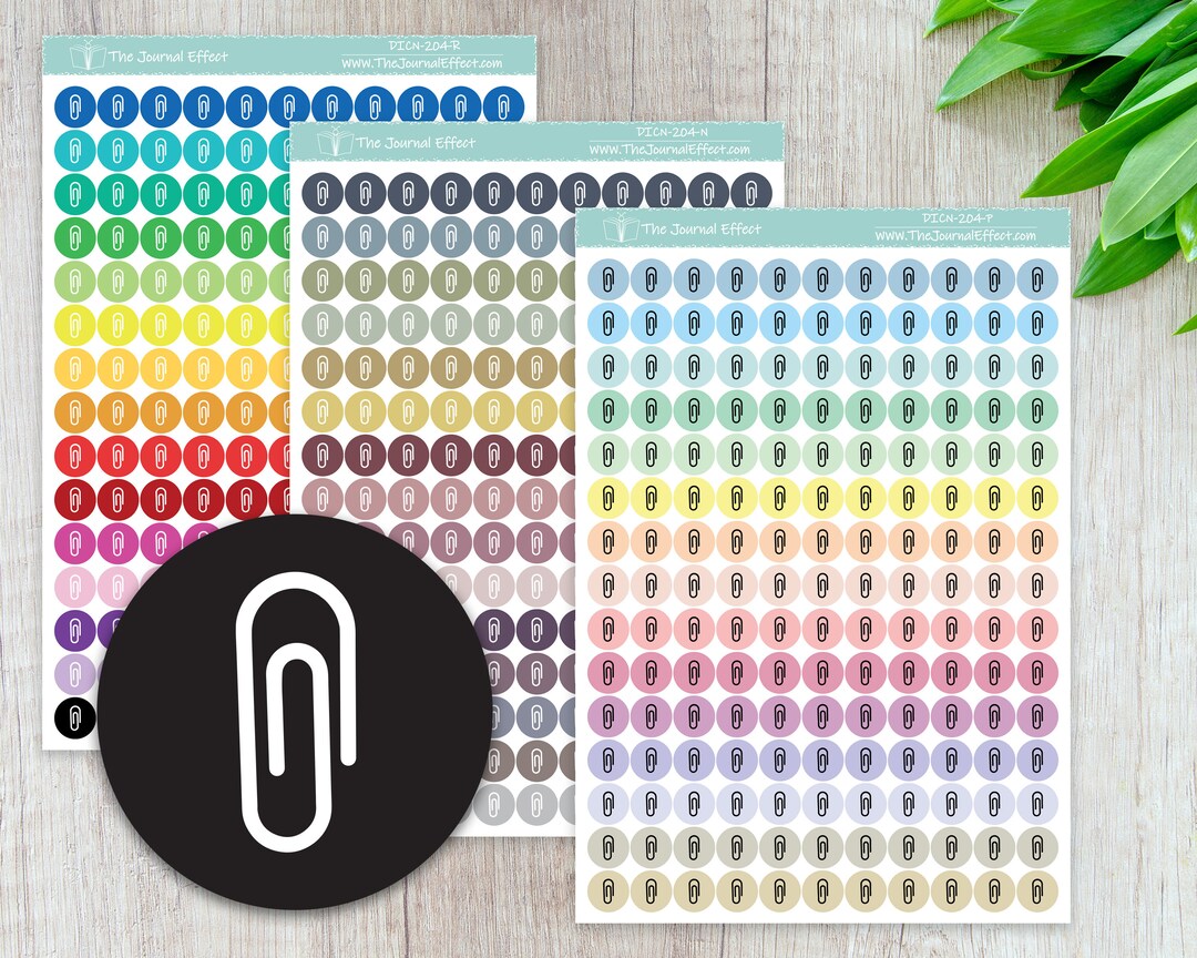 PAPER CLIP Tiny Dot Icon Stickers, .32" Functional Planner Stickers ...