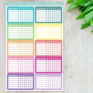 WEEKLY HABIT Tracker Table, Functional Label Planner Stickers for Erin Condren, Happy Planner, BUJO, A5 and many more Fun-112/113/248/249 image 2