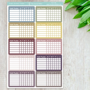 WEEKLY HABIT Tracker Table, Functional Label Planner Stickers for Erin Condren, Happy Planner, BUJO, A5 and many more Fun-112/113/248/249 image 4