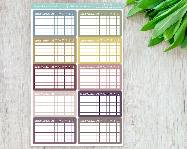 WEEKLY HABIT Tracker Table, Functional Label Planner Stickers for Erin Condren, Happy Planner, BUJO, A5 and many more Fun-112/113/248/249 image 4