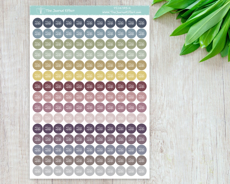 SWIMMING Tiny Dot Icon Stickers, .32" Functional Planner Stickers ...