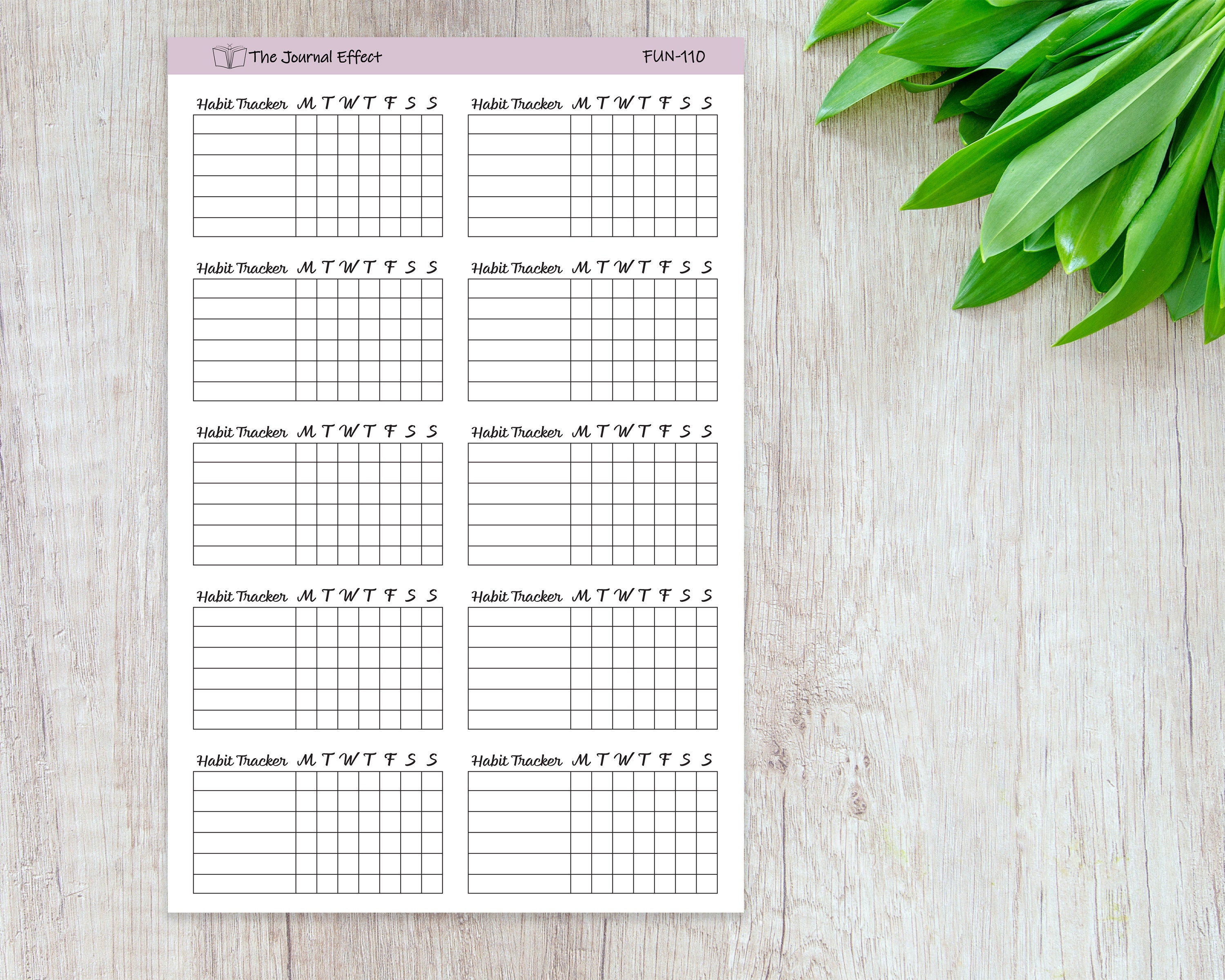 Weekly Habit Tracker Table, Functional Label Planner Stickers ...
