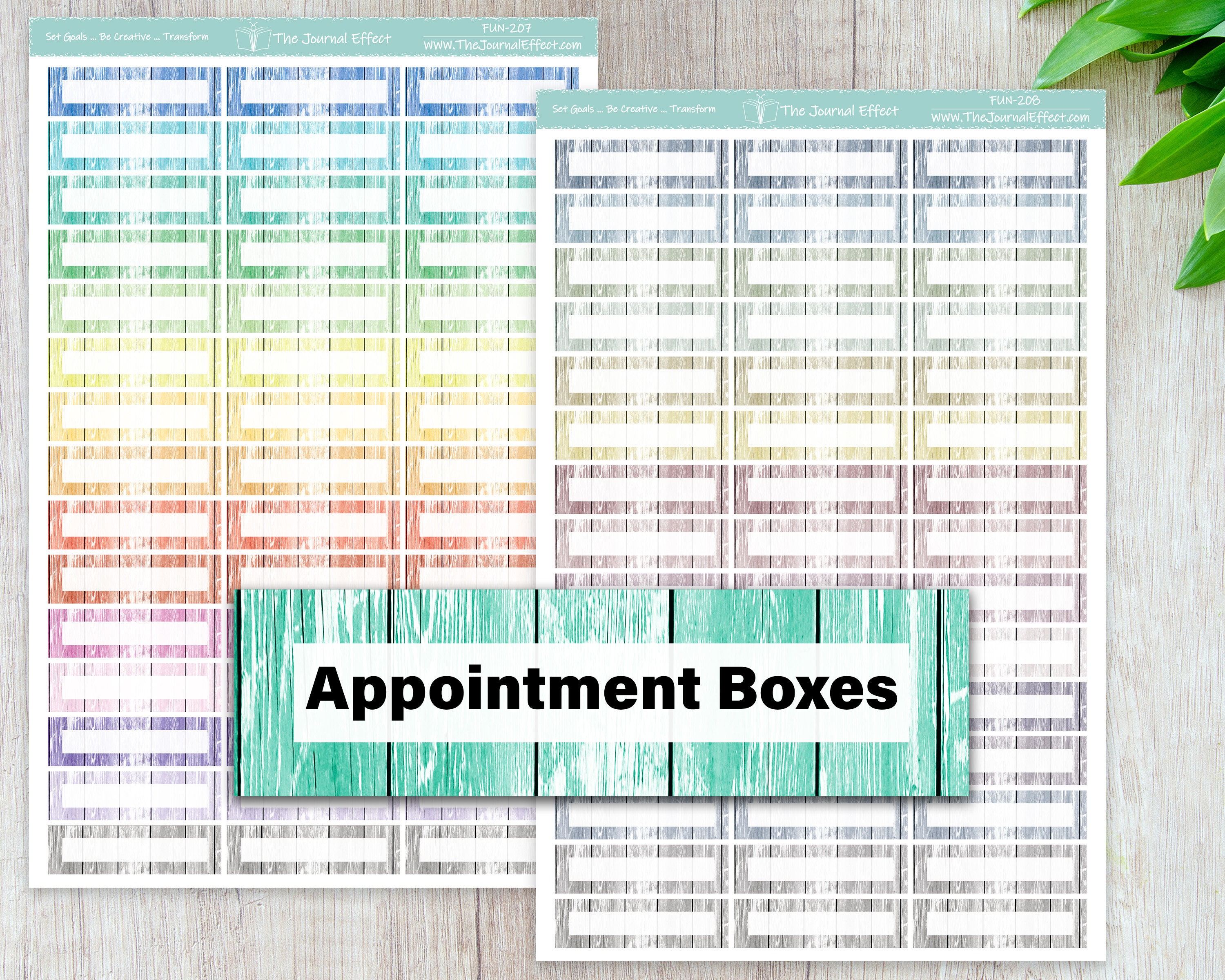 Wood Texture APPOINTMENT BOXES, Functional Label Planner Stickers, Stationery, Scrapbooking, Bullet Journal Fun-207, Fun-208