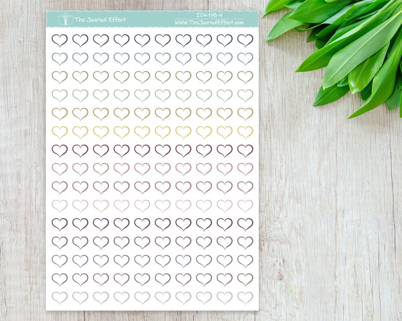HEART, Mini Icon, Label Planner Stickers, Bujo, Functional Stickers ...