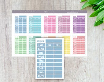 Calories In/Out Tracker, Sidebar Label Planner Stickers, 1.5" Wide x 2.2" Tall, Fun-405