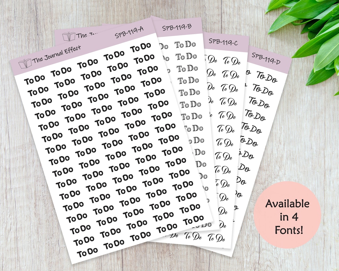 TO DO Script Planner Sticker Labels for Erin Condren, Happy Planner ...