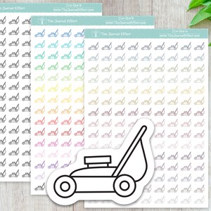LAWN MOWER, Mini icon, Label Planner Stickers, Bujo, Functional Stickers, Stationery, Scrapbooking, Bullet Journal, ICN-184