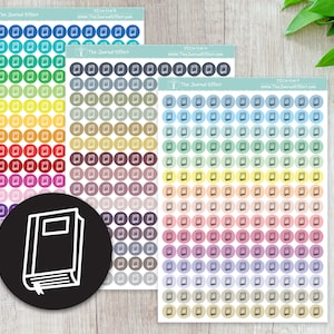JOURNAL / BOOK Tiny Dot Icon Stickers, .32&quot; Functional Planner Stickers, Labels, Bujo, Stationery, Scrapbooking, Bullet Journal, DICN-114
