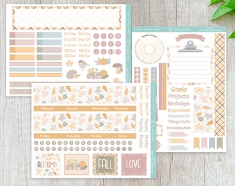 FULL MONTHLY Kit, Hello Autumn Fall Planner Stickers, MK-101