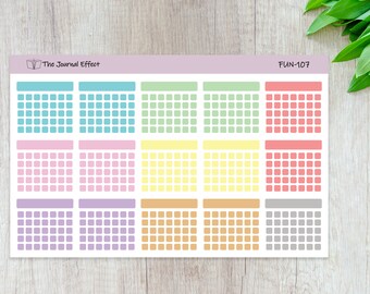 MONTHLY HABIT Tracker / Blank Calendar, Functional Label Planner Stickers, Functional, Stationery, Scrapbooking, Bullet Journal, FUN-107