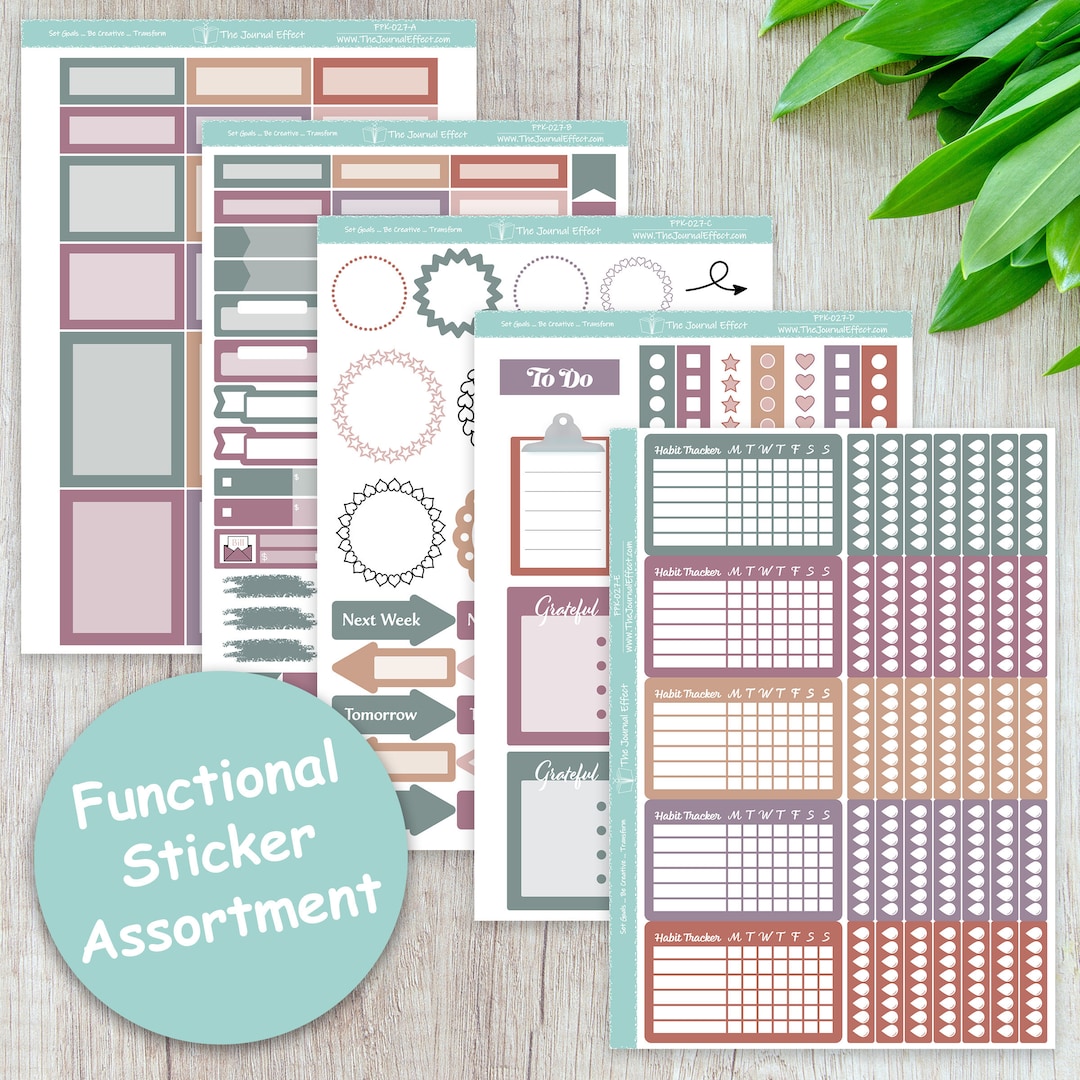 Functional Sticker Variety Pack, Label Planner Stickers, Stationery ...