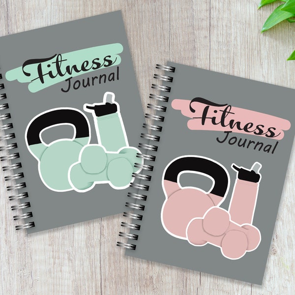 6-Month FITNESS JOURNAL, 6"x8.5", 26 Week Weight Loss Journal/Planner, Hard Cover Wire Bound Paper Planner, Physical Planner