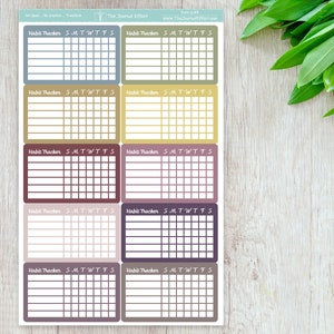 WEEKLY HABIT Tracker Table, Functional Label Planner Stickers for Erin Condren, Happy Planner, BUJO, A5 and many more Fun-112/113/248/249 image 5