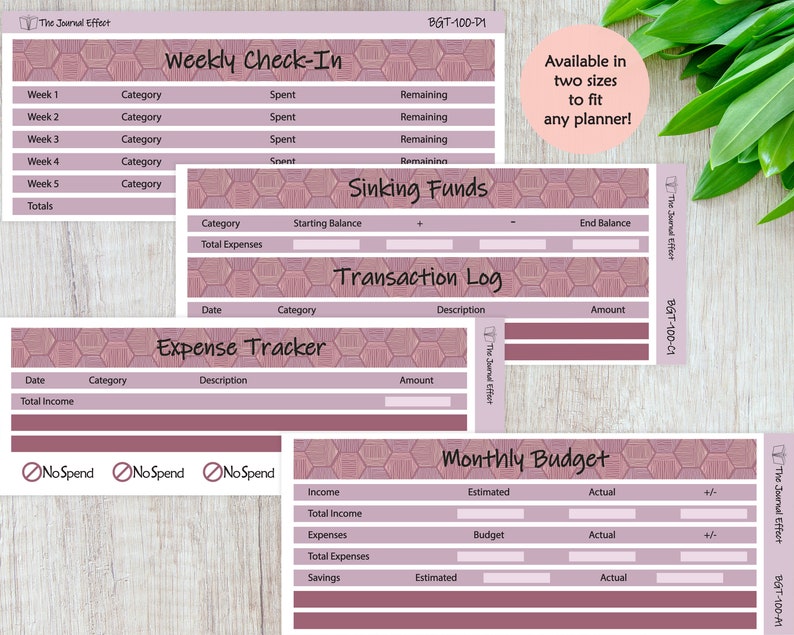 Hexagon Lines Budget Kit, Budget Label Planner Stickers, A5, 7x9 ...