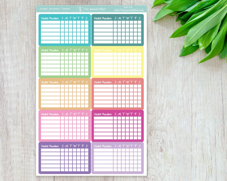 WEEKLY HABIT Tracker Table, Functional Label Planner Stickers for Erin Condren, Happy Planner, BUJO, A5 and many more Fun-112/113/248/249 image 3