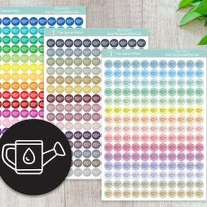 WATERING CAN, Water Plants, Tiny Dot Icon Stickers, .32&quot; Functional Planner Stickers, Labels, Bujo, Stationery, Bullet Journal, DICN-152