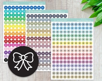 RIBBON Tiny Dot Icon Stickers, .32" Functional Planner Stickers, Labels, Bujo, Stationery, Scrapbooking, Bullet Journal, DICN-117