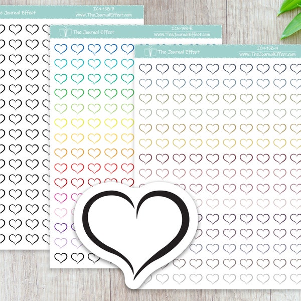 HEART, Mini icon, Label Planner Stickers for Erin Condren, Happy Planner, BUJO, A5 and many more! ICN-158