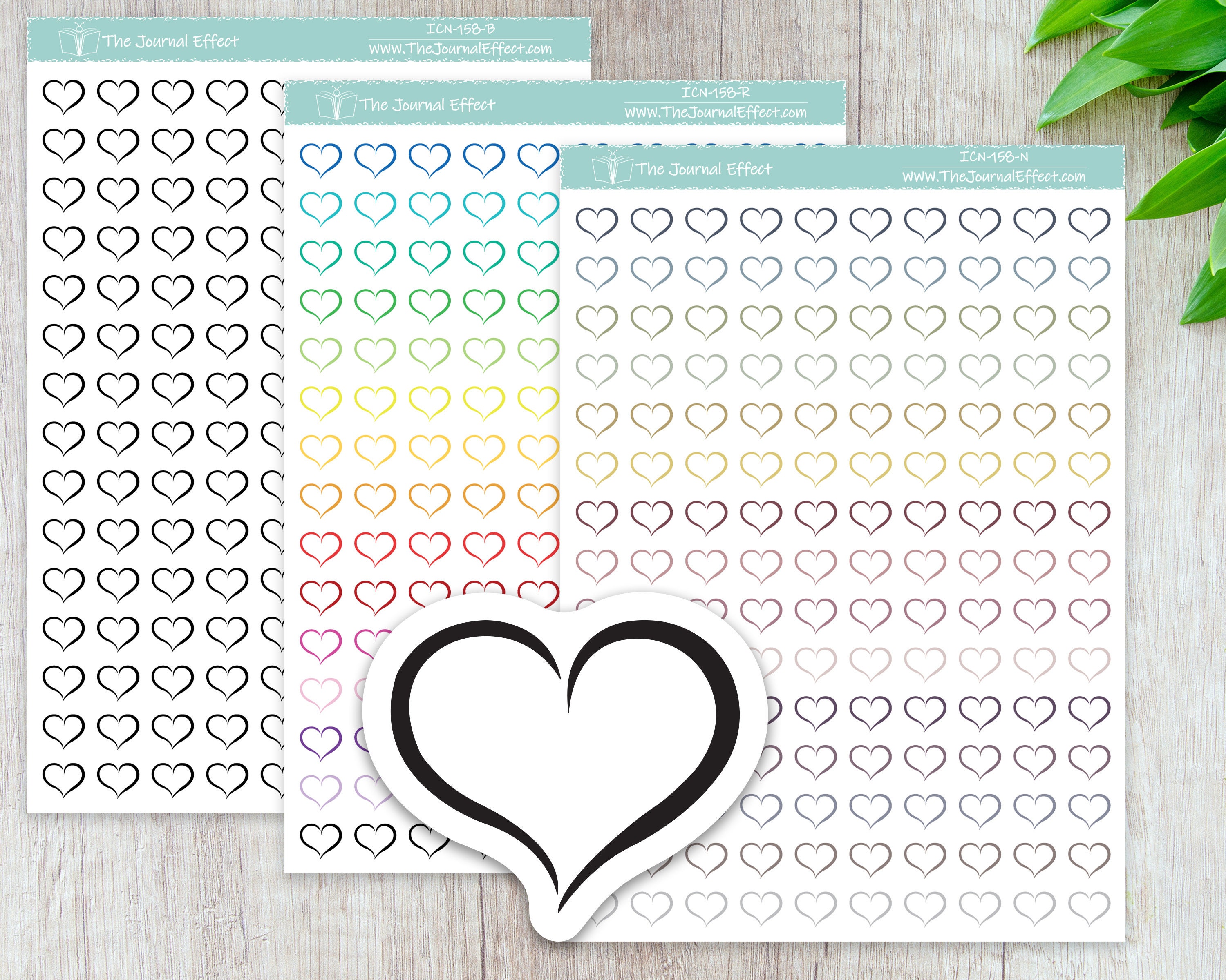 HEART, Mini Icon, Label Planner Stickers, Bujo, Functional Stickers ...