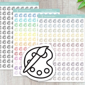 PAINT/ART, Mini icon, Label Planner Stickers, Bujo, Functional Stickers, Stationery, Scrapbooking, Bullet Journal, ICN-194