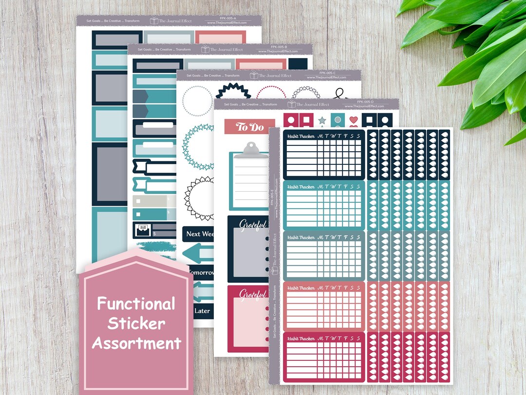 Functional Sticker Variety Pack, Label Planner Stickers, Stationery ...
