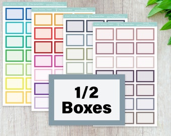HALF BOXES, Functional Label Planner Stickers, Stationery, Scrapbooking, Bullet JournalFun-201, Fun-202, Fun-203, Fun-204