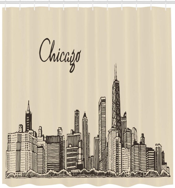 Chicago Skyline Shower Curtain, Chicago Skyline Shower Curtain