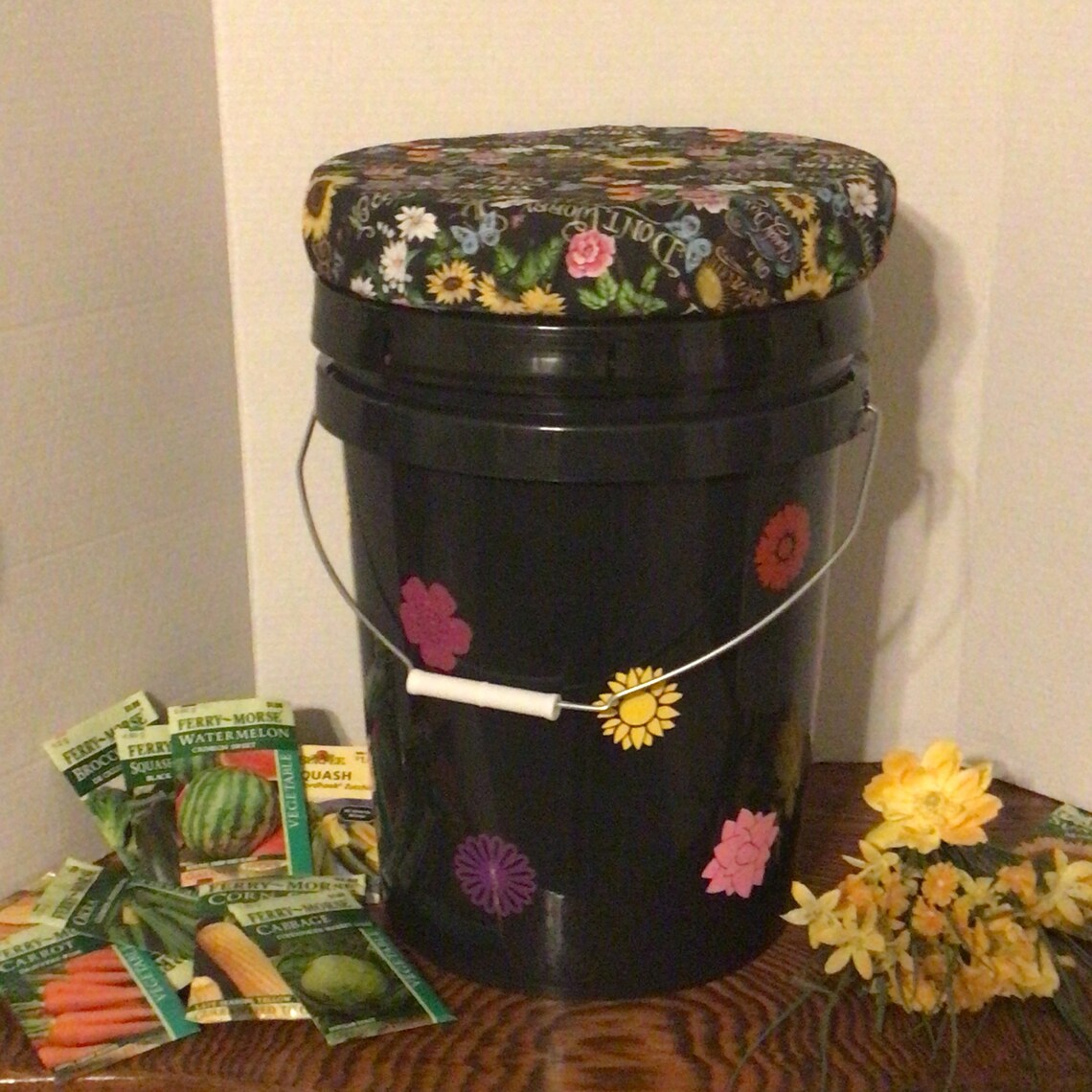 Bucket Seat 5 Gallon Bucket Seat Gardening Bucket Flower Etsy