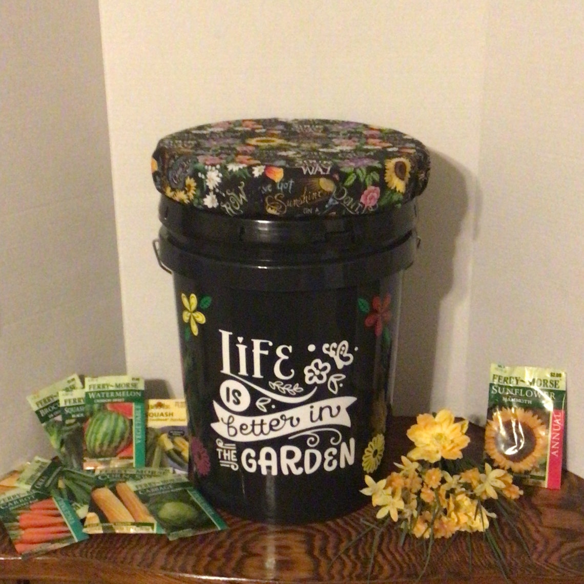 Bucket Seat 5 Gallon Bucket Seat Gardening Bucket Flower Etsy