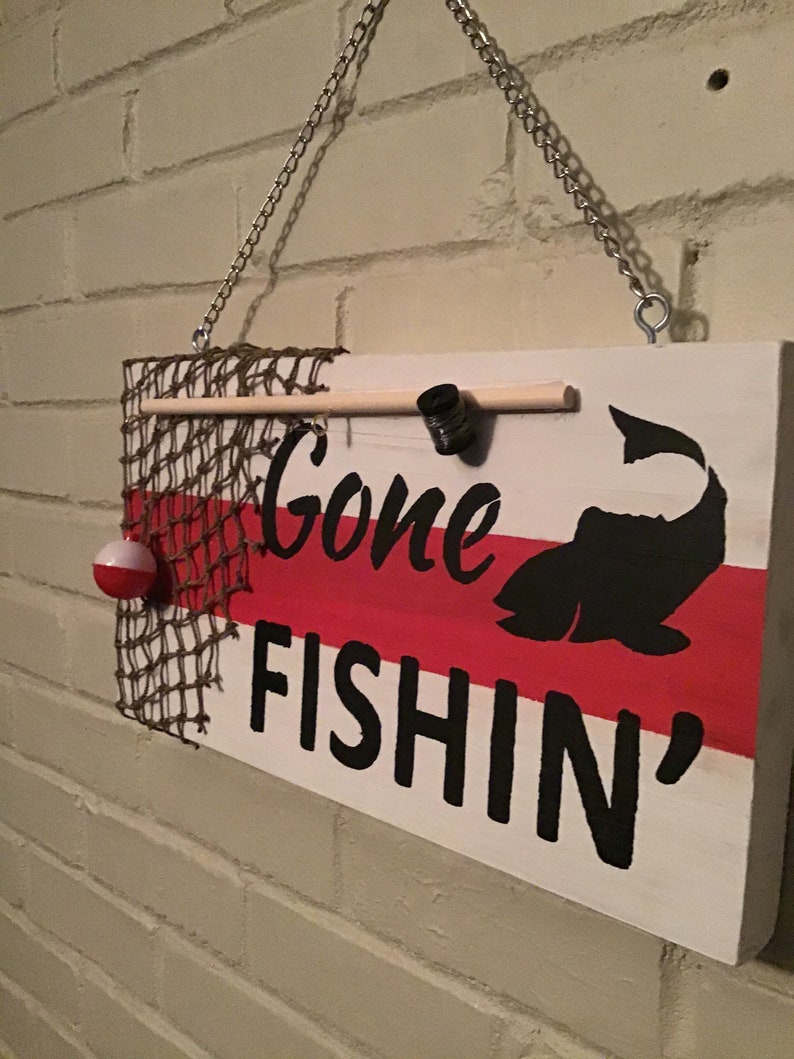 Gone Fishin wooden signFishermen Sign Gift for Fishermen or | Etsy