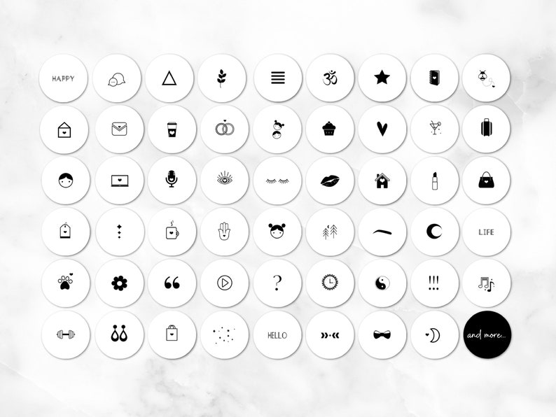 Black and White Instagram Highlight Cover Instagram Etsy