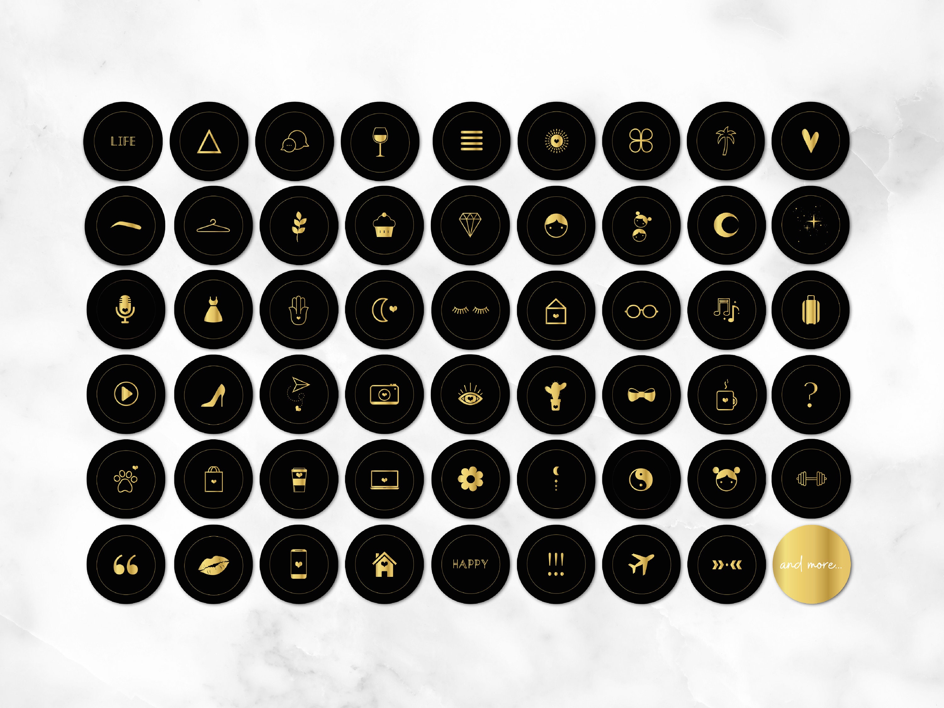 Black and Gold Instagram Highlight Covers Instagram Highlight Icons ...