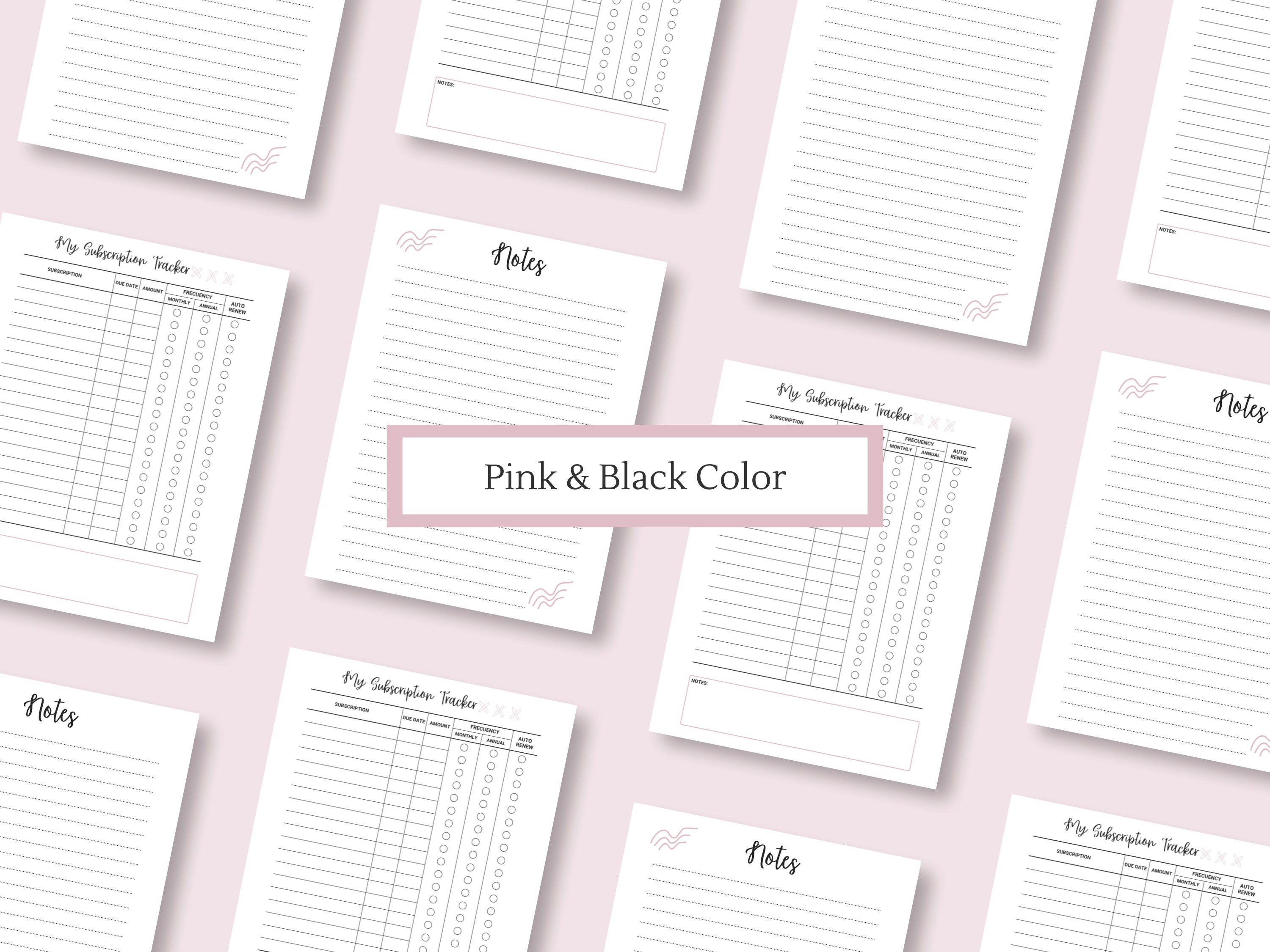 Subscription Tracker Printable and PDF Fillable Membership Tracker ...