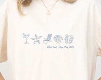 Custom Coastal Bach Shirt: Personalized Beach Wedding Favor, Bach Party Favors