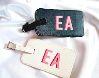 Personalized Monogram Luggage Tag | Custom Travel Accessory for Weddings, Bridesmaids, Bachelorette Parties, and Travel Gifts