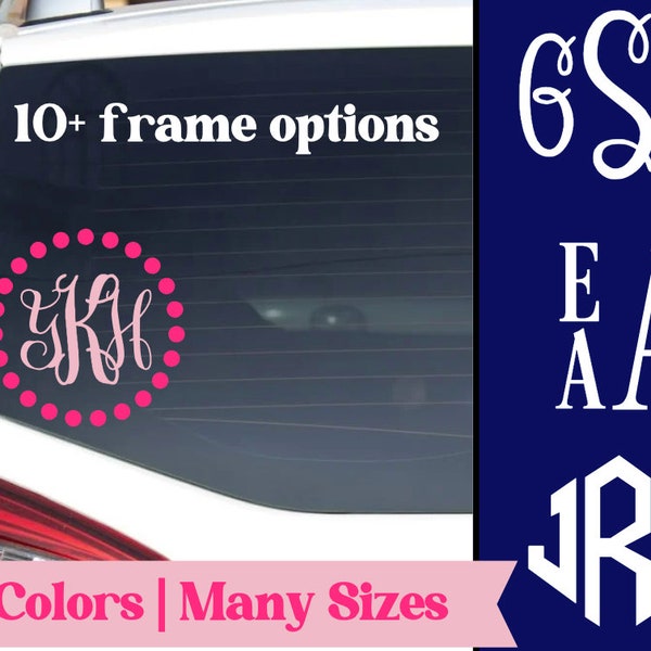Car Monogram Decal - Etsy