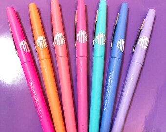 Monogram for Pens Pencils Highlighters, School Supplies, Pen Decals, Round Monogram, Vinyl Decal, Small Monogram, Personalized Decal