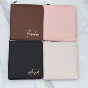 Personalized PU Leather Travel Wallet, Passport Holder, Tech Organizer