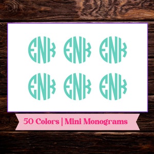 Mini Monogram Decals: Personalized Vinyl Stickers, School Supply Labels
