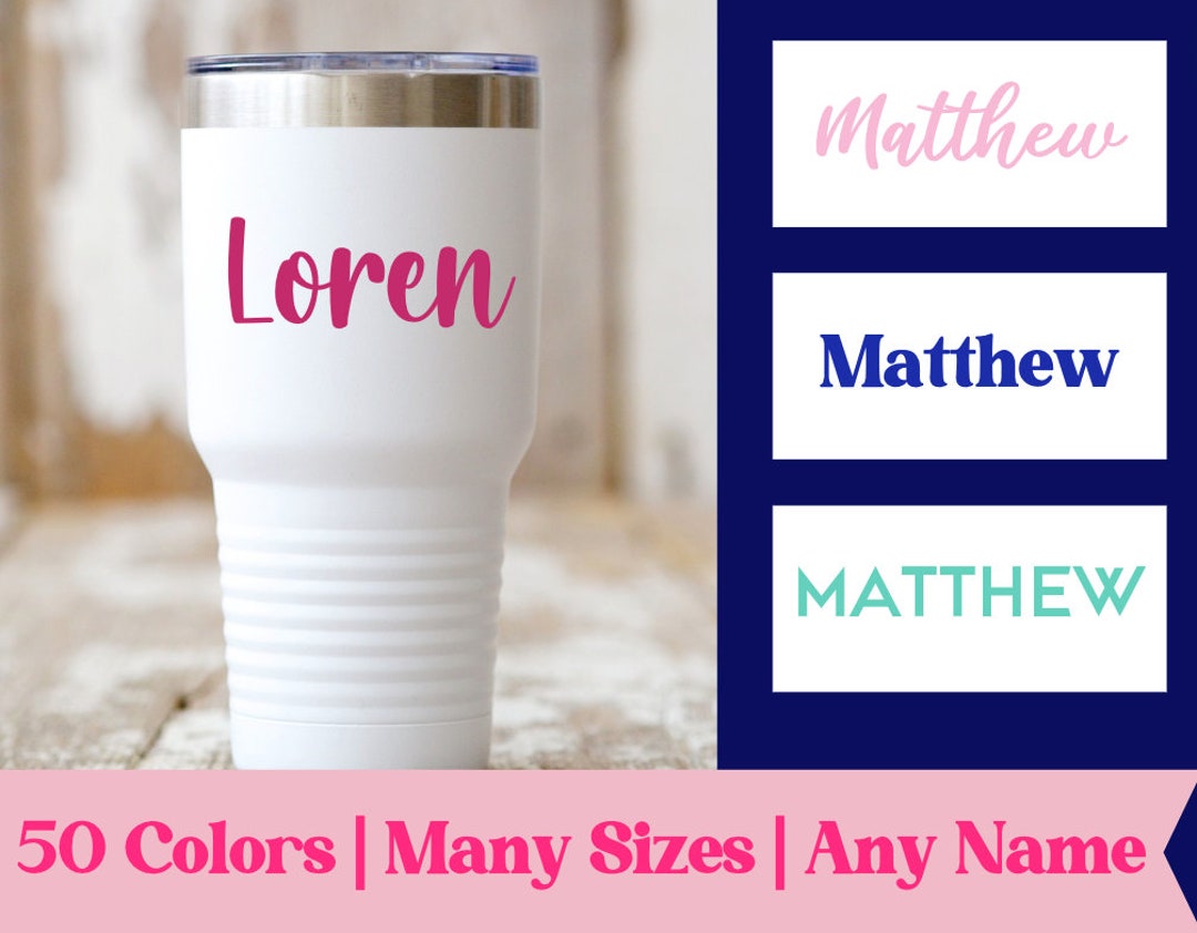 Personalized Vinyl Name Decal: Custom Stickers for Tumblers & Cars - Etsy