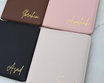 Personalized PU Leather Travel Wallet, Passport Holder, Travel Organizer for Women & Men, Custom Name, Document Case, Gift for Travelers