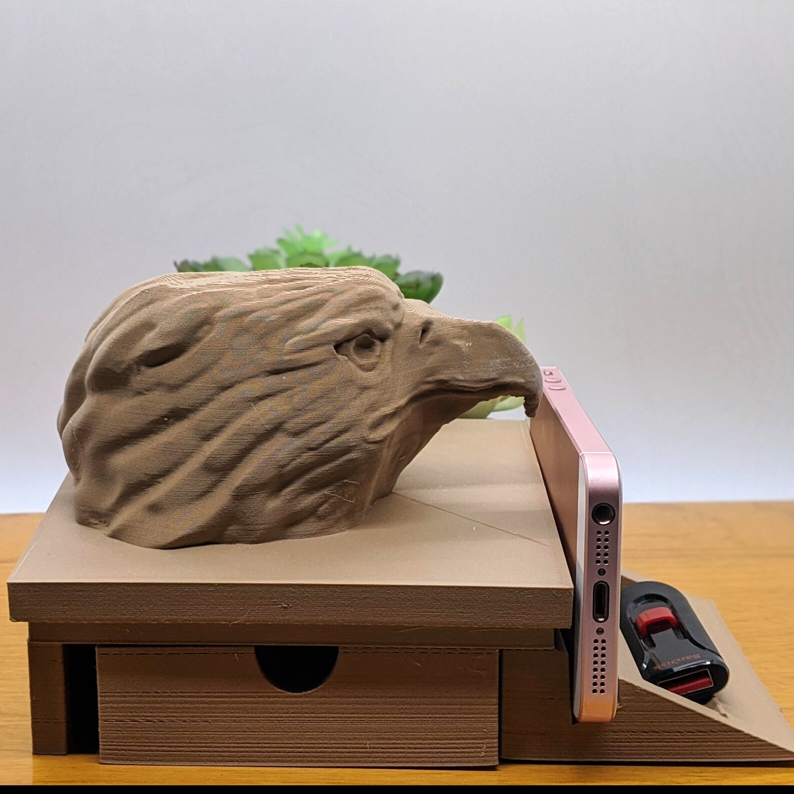 Eagle Desk Organizer Wood Desk Caddy White Desk Organizer 3D Printed