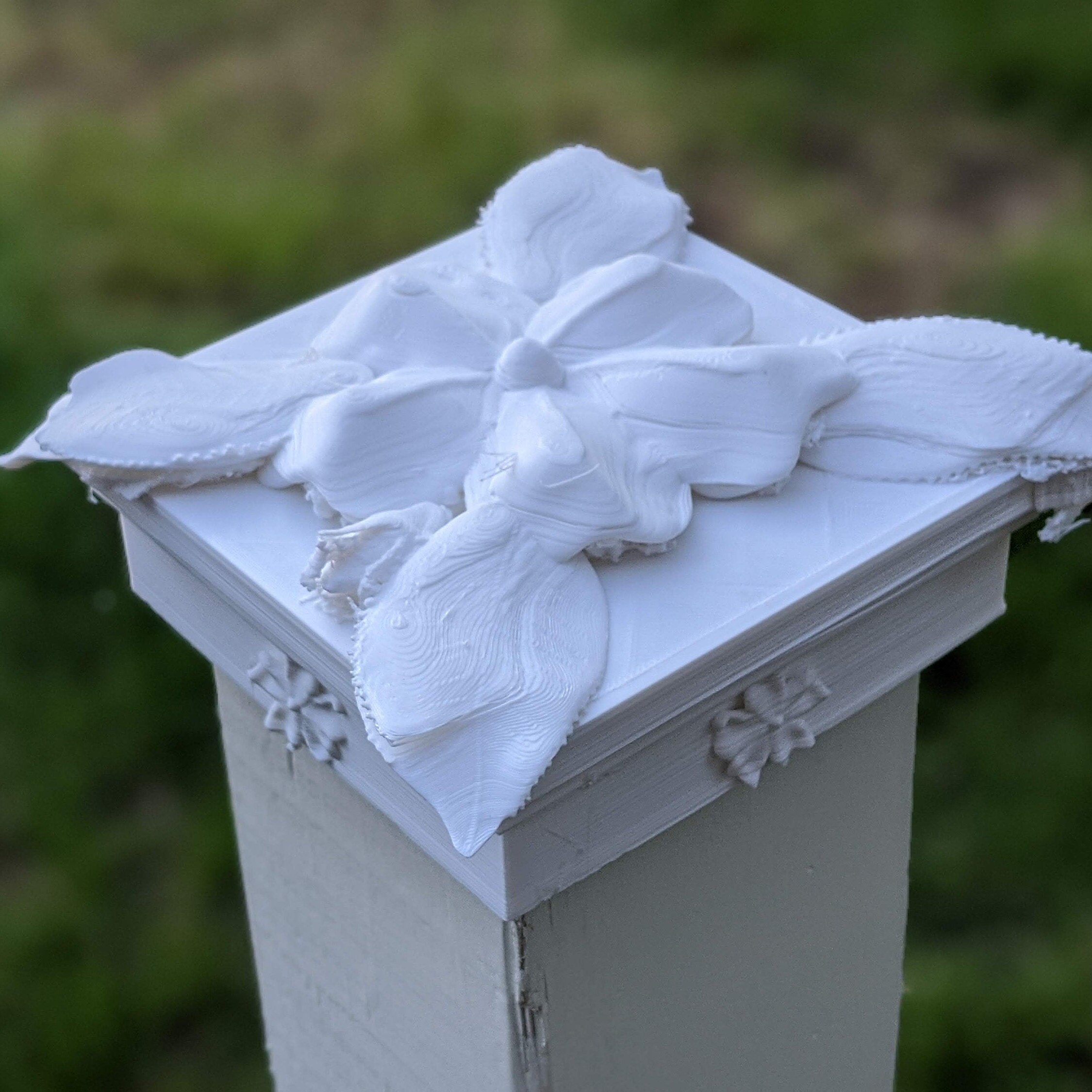 Wild Rose 4x4 Post Cap Wood White Hand-painted Rose Gift - Etsy