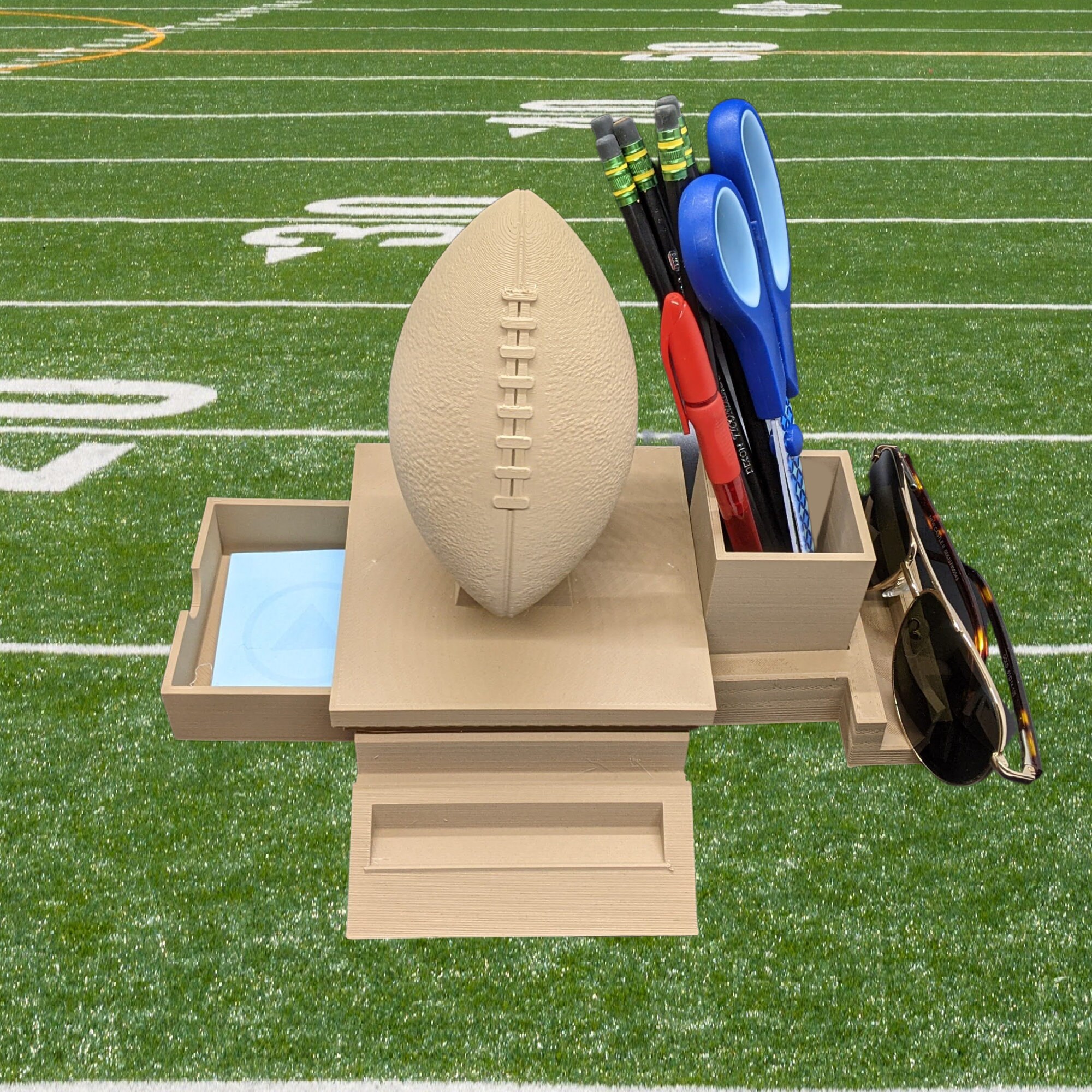 Football desk organizer Wood desk caddy White desk Etsy