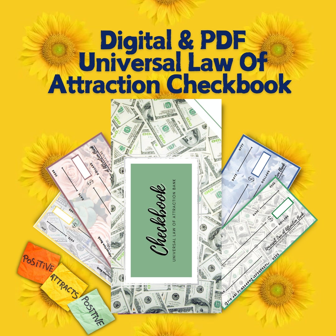 Law of Attraction Manifesting Checks: Digital &amp; Printable | 8 Unique ...