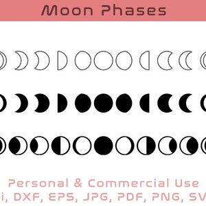 Moon Vector, Moon Phases, Moon ai, Moon eps, Moon jpg, Moon pdf,  Moon png, Moon svg,