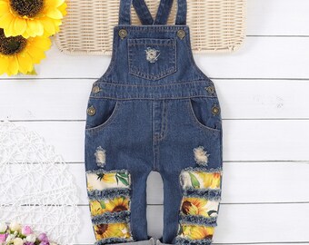 sunflower overalls baby