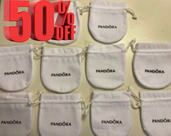 Pandora Beutel, 10 neue, nie benutzte Schmuckbeutel Taschen für Charms, Armbänder, Halsketten, Ringe, Silber